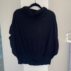 All Saints black short sleeve sweater with turtle neck.